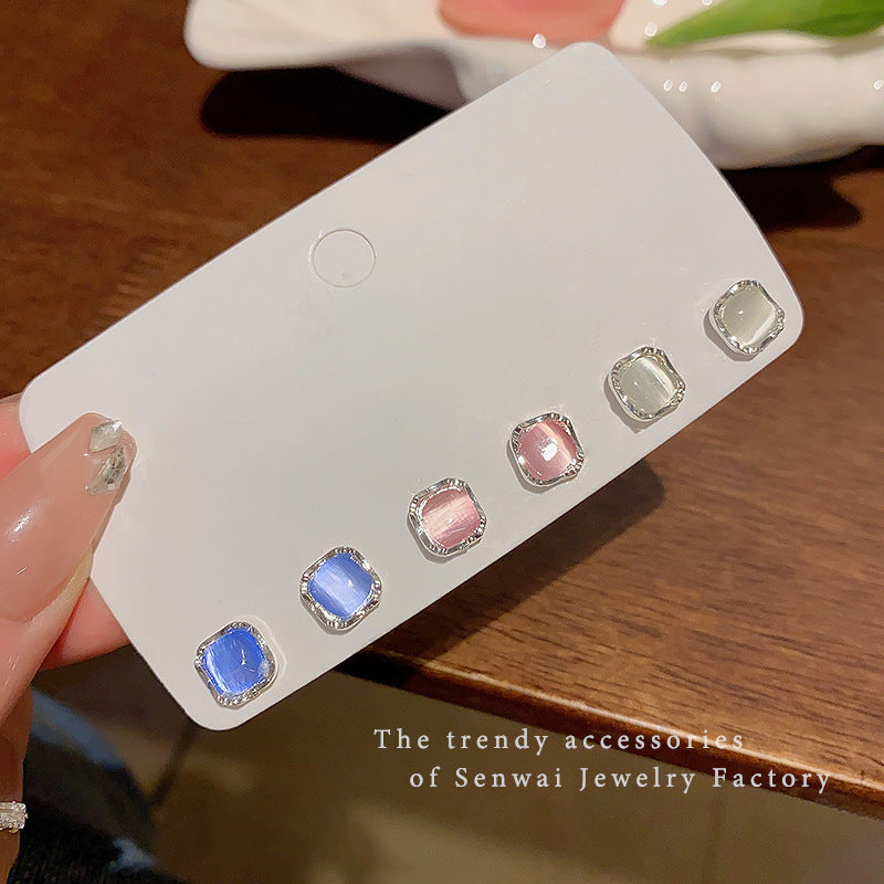 Women's Stone Ear Graceful Geometric Love High-grade Earrings