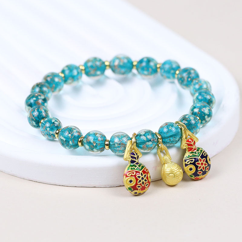 Female Fragrant Gray Colored Glaze Chinese Style Bracelet