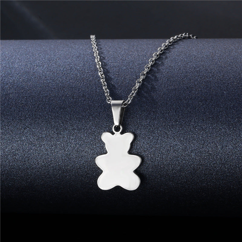 Stainless Steel Cut Hollow Geometry Tag Necklace