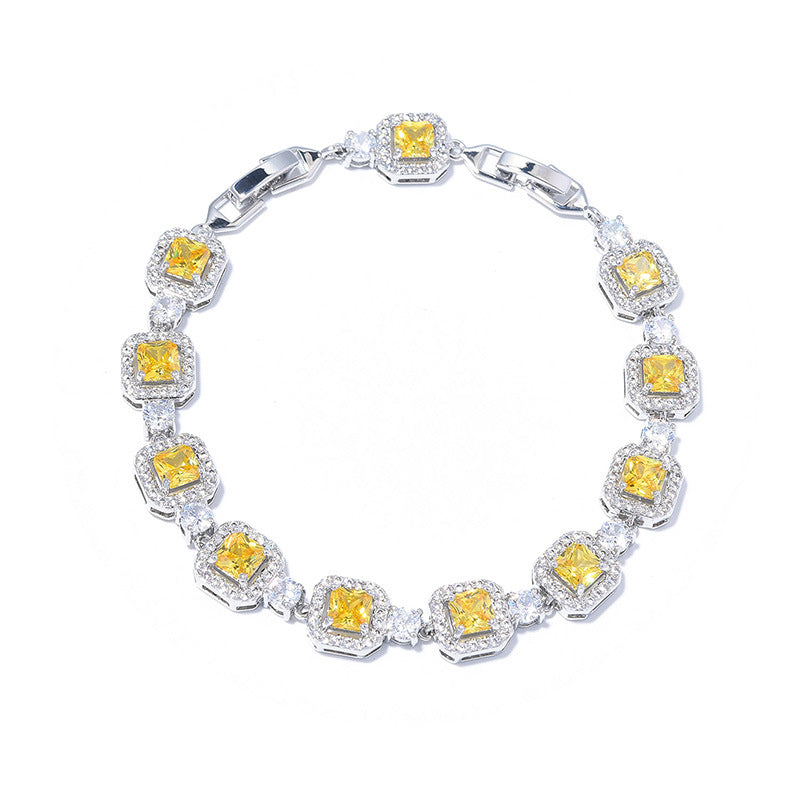 Women's Color Zircon For Fashion Colored Gems Bracelets