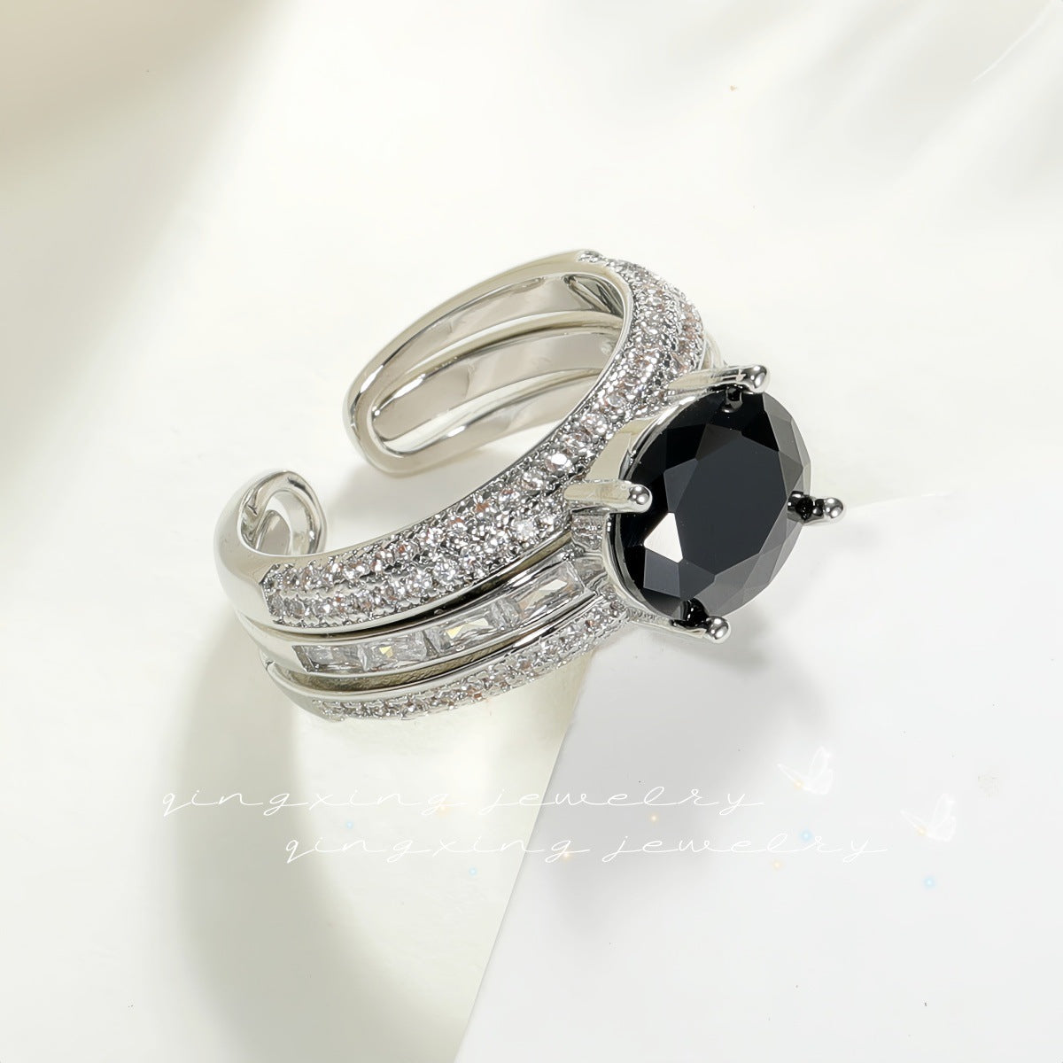 Zirconium Open One Style For Personality High Carbon Diamond Rings