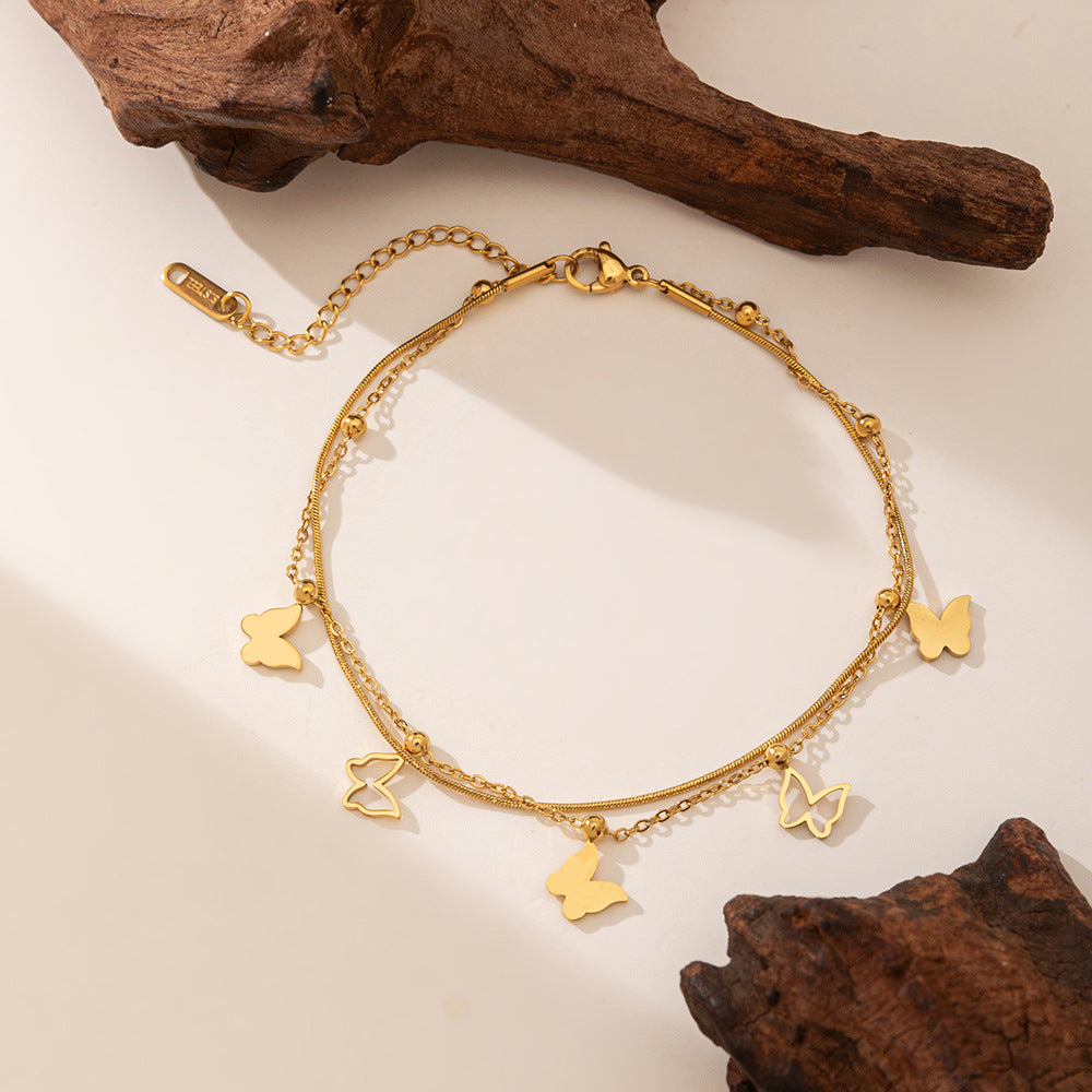 Women's Steel High-grade Gold Does Not Fade Anklets