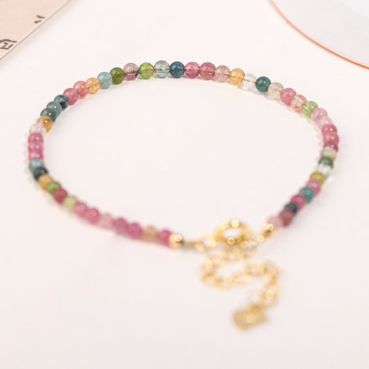 Natural Rainbow Tourmaline Stone Special Interest Light Bracelets