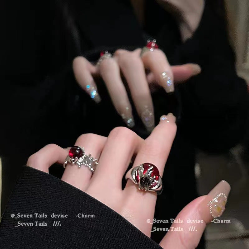 Korean Style Simple Set Minority Indifference Rings