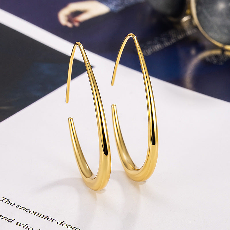 Women's Drop-shaped Round Simple Exquisite Exaggerated Elegant French Style Cold Ear Hook