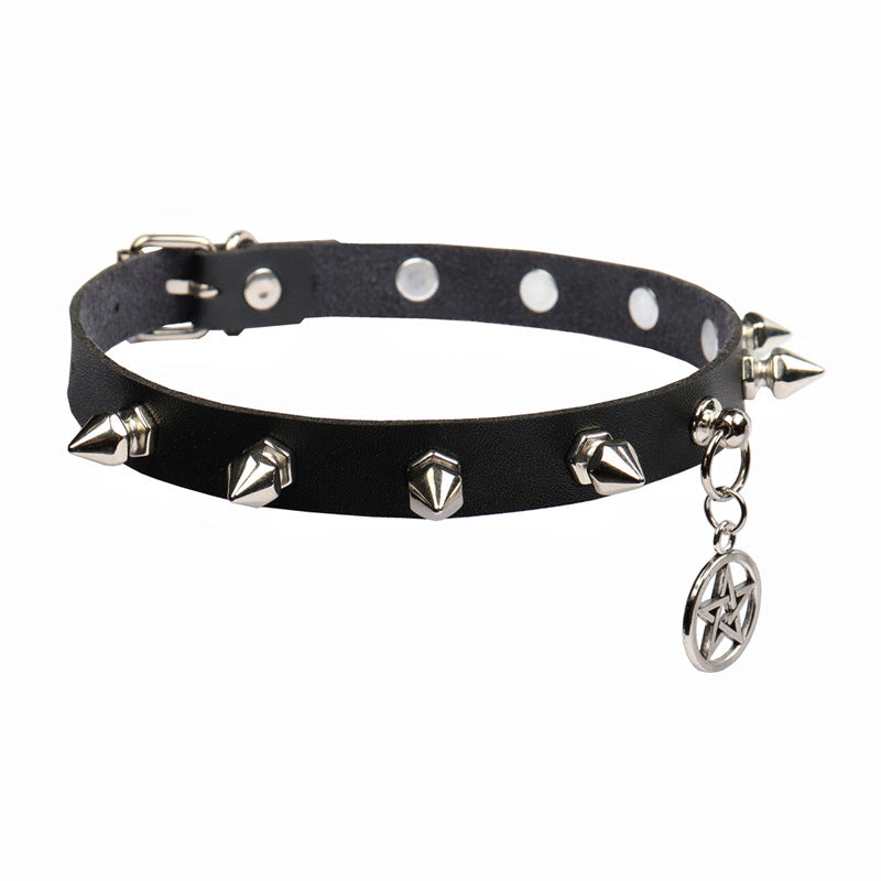 Punk Vintage Five-pointed Star Leather Nightclub Clavicle Collar