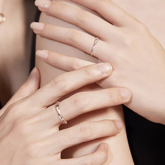 Women's & Men's Couple Simple Version Niche Double Knot Rings