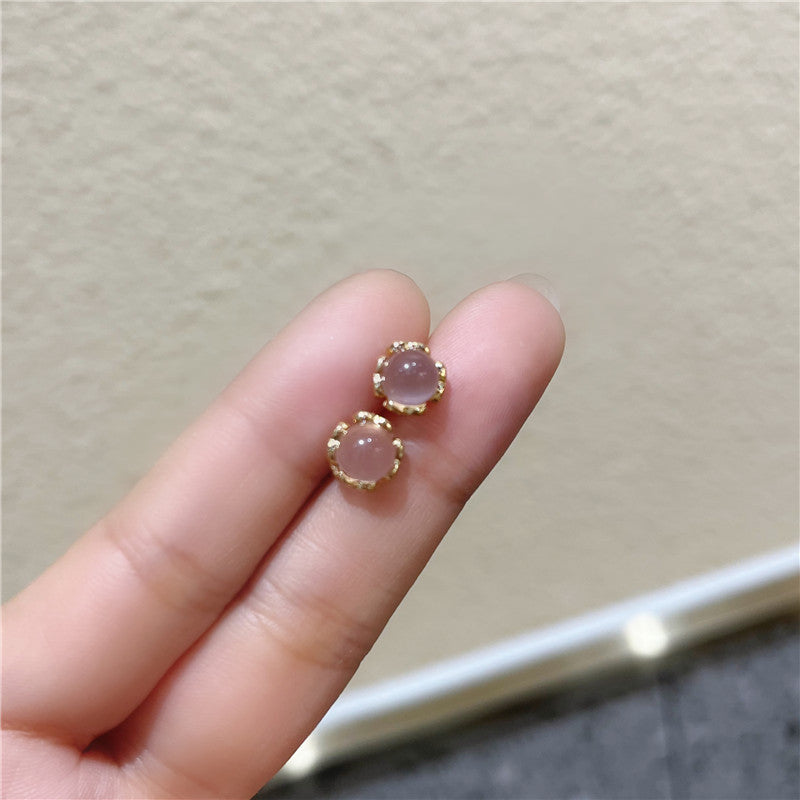 Opal Stone Ear Female Fashion Design Stud Earrings