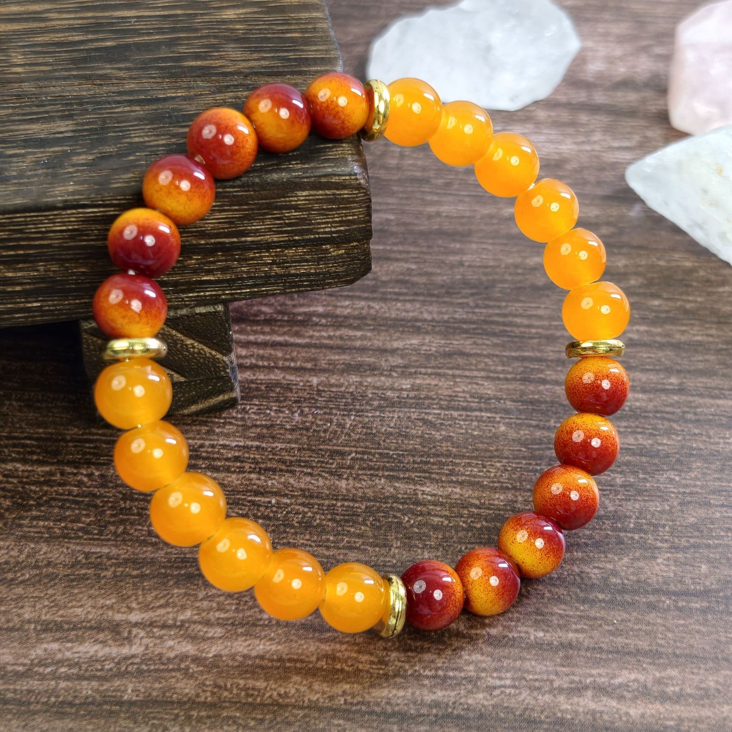 Xi Imitation Tigereye Amethyst Green Citrine Bracelet