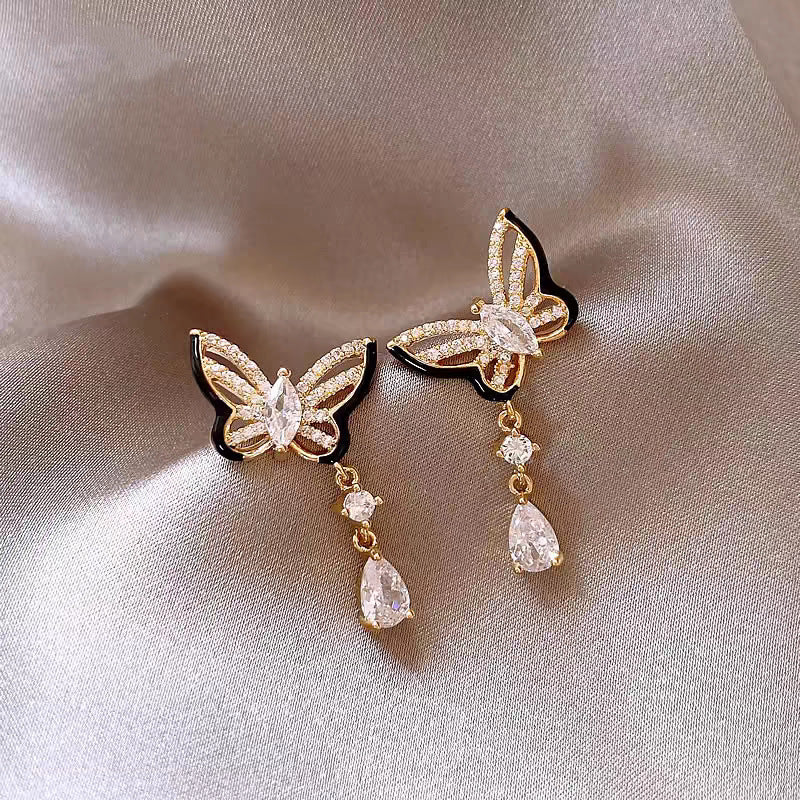 Women's Light Luxury Personality Butterfly Tassel High-grade Fashion Sweet Cool Earrings