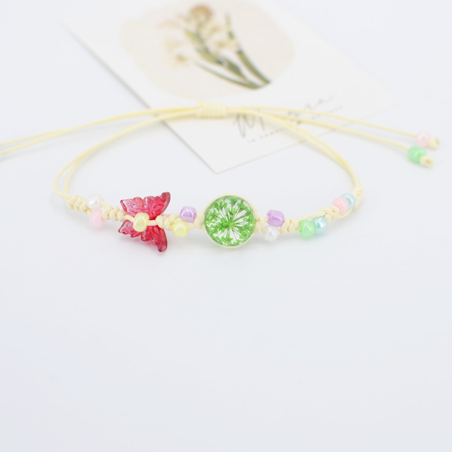 Dried Flower Preserved Fresh Real Butterfly Bracelet