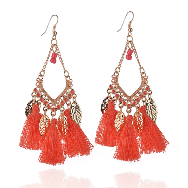 Women's Ornament Ethnic Style Tassel Fringe Ear Hook Earrings