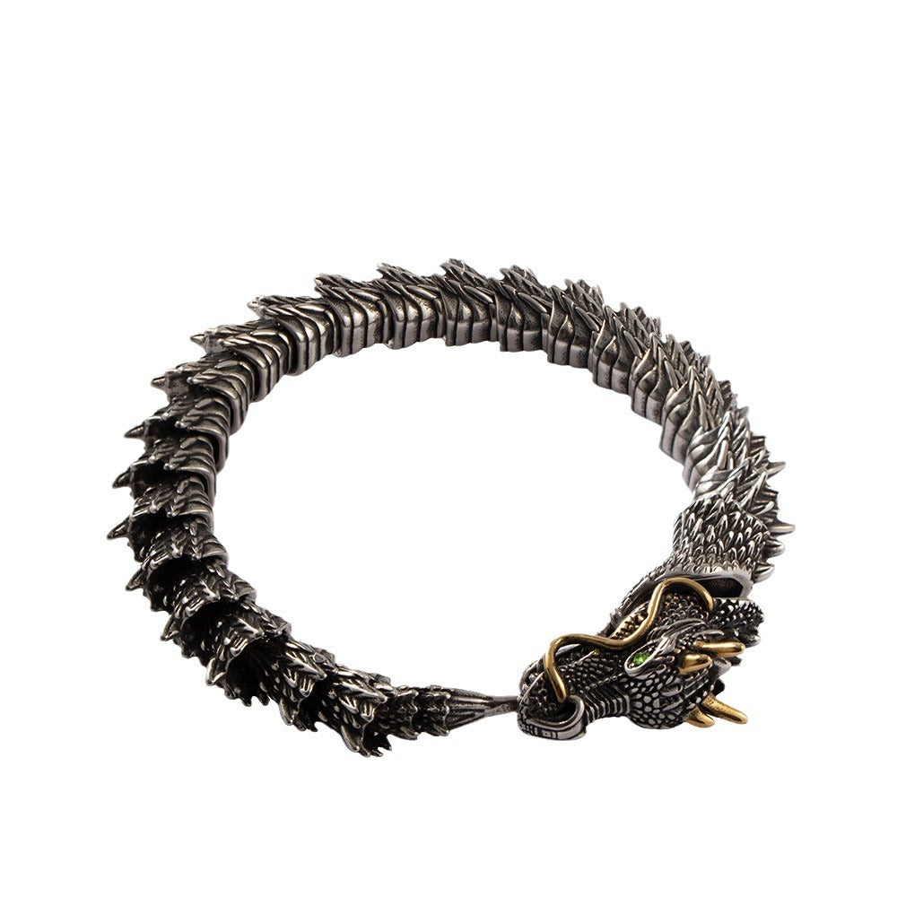 Men's Punk Titanium Steel Dragon Little Personality Bracelets