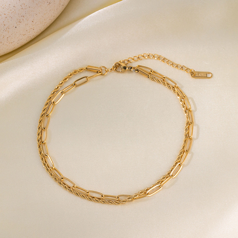 Women's Steel High-grade Gold Does Not Fade Anklets