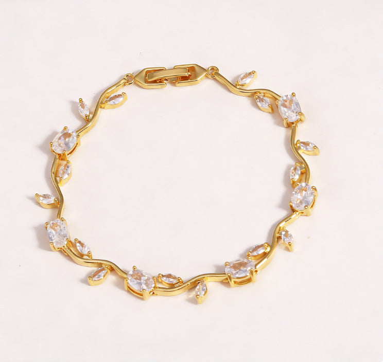 Tulip Colorful Crystals Gem Flower Light Bracelet