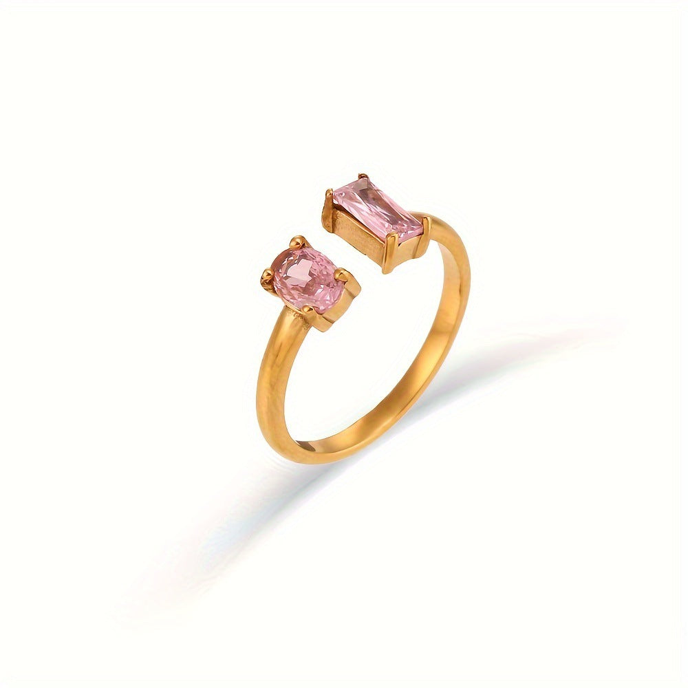 Square Color Open Titanium Steel Adjustable Rings