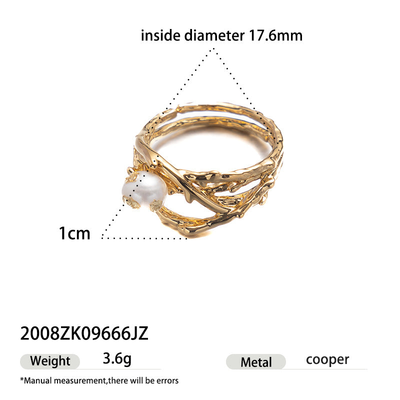 Design Light Luxury High-grade Natural Freshwater Ring