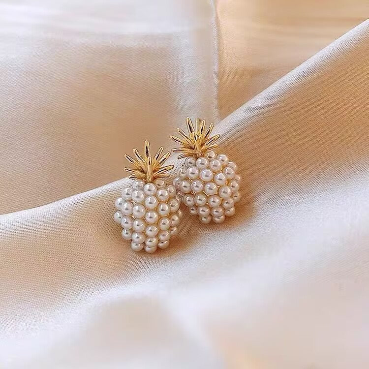 Women's Version Of Style Pearl Pineapple Small Simple Fresh Cold For Stud Earrings