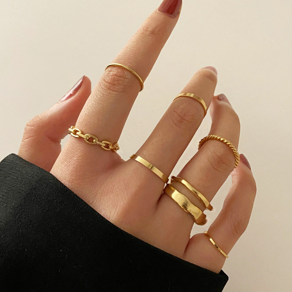 Knuckle Creative Simple Twin Spiral Set Rings