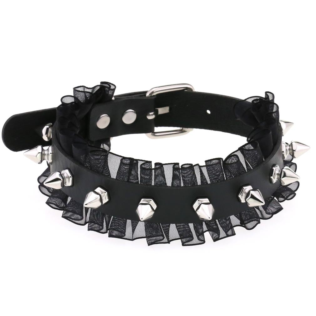 Punk Soft Lace Spike Rivet Neckband Sexy Elegant Collar