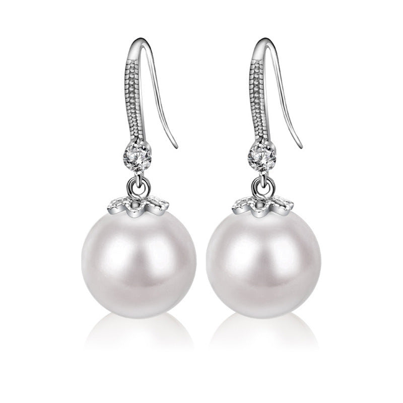 Women's Style Sier Pearl Fashion Real Trendy Earrings