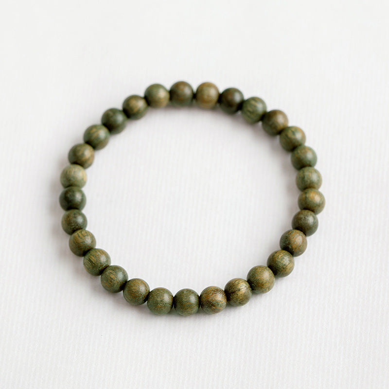 Men's & Women's Real Argentina Green Sandalwood Single Crafts Mori Style Bracelet