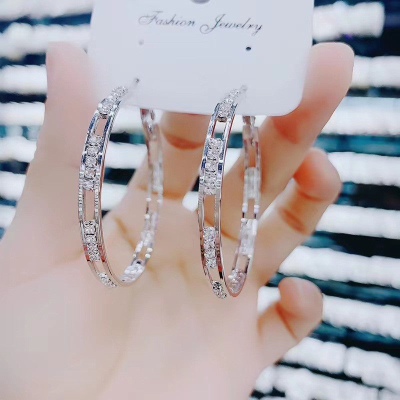 Diamond Tassel Female Temperamental Long Eardrops Earrings