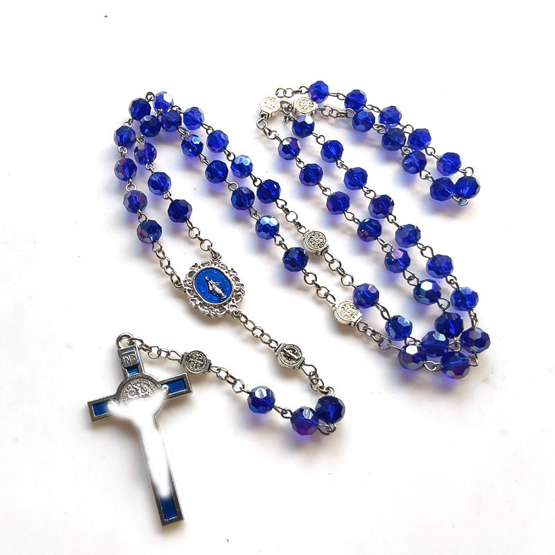 Women's & Men's Blue Crystal Drop Oil Fashion Trendy Necklace