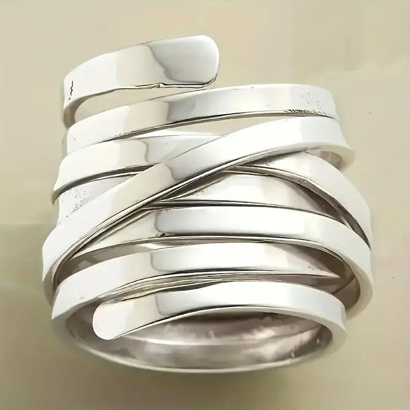 Creative Winding Iron Hoop Simple Metallic Rings