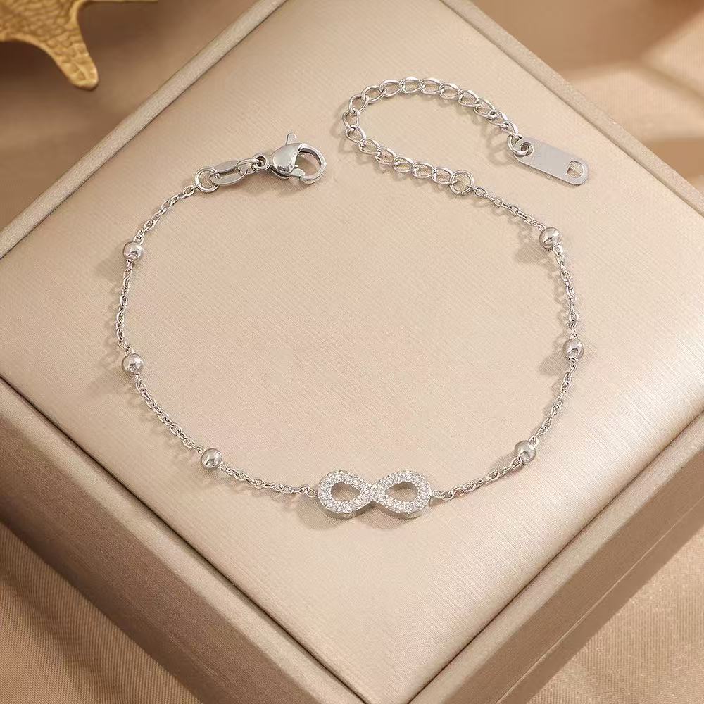 Women's Stainless Steel Infinite Zircon Light Luxury Bracelets