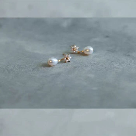 Natural Freshwater Pearl Ear Clip Small Eardrops Earrings