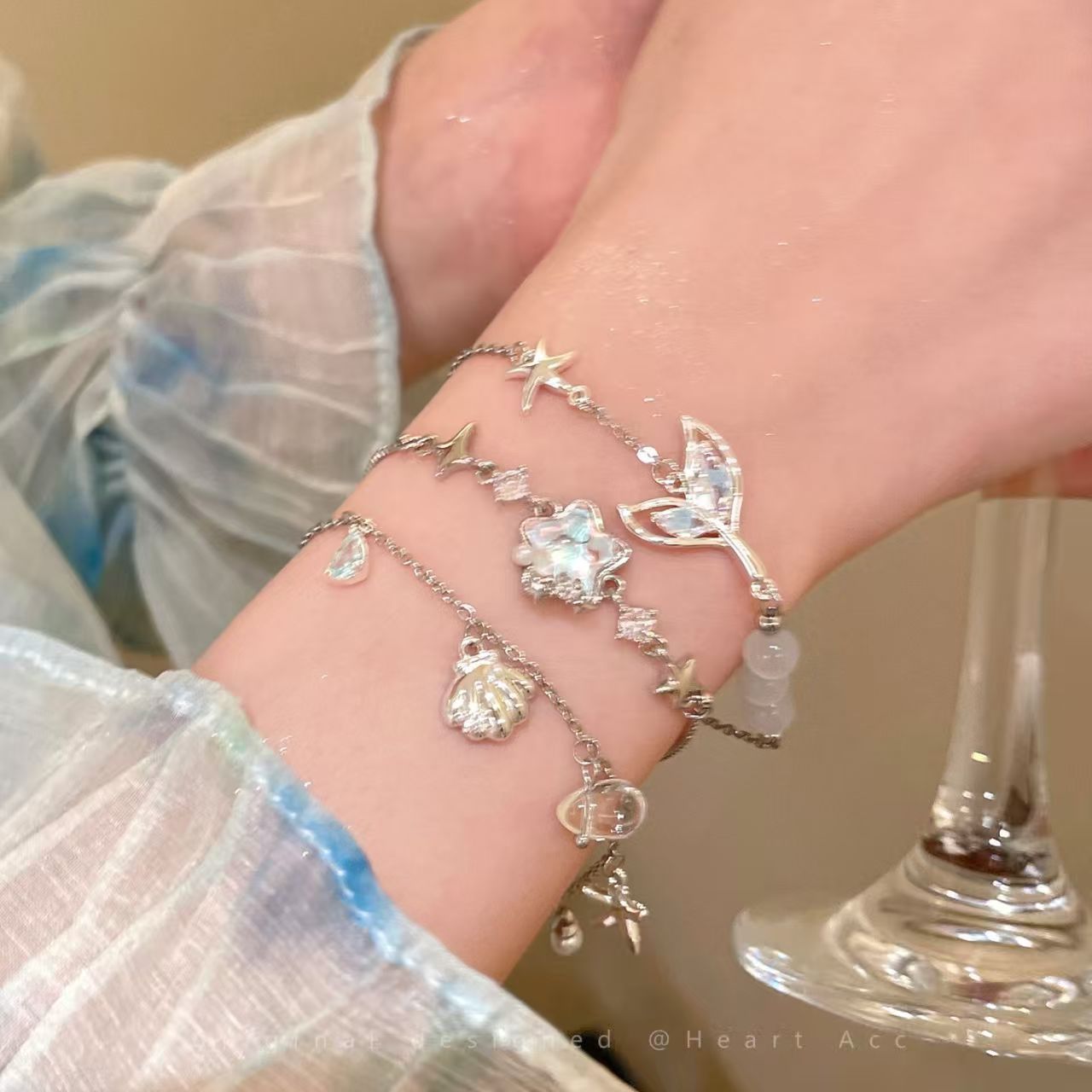 Starfish Opal Korean Style Zircon Flower Light Bracelet