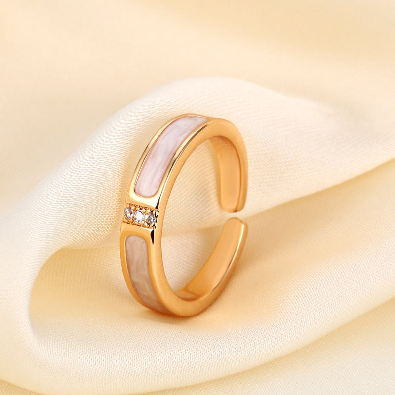 Women's Korean Natural White Light Luxury Temperament Fashionable Design Ring