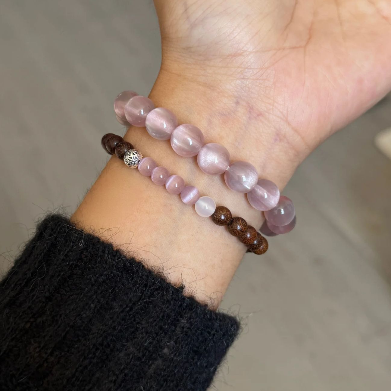 Niche Cold Door Pink Crystal Cat's Bracelet