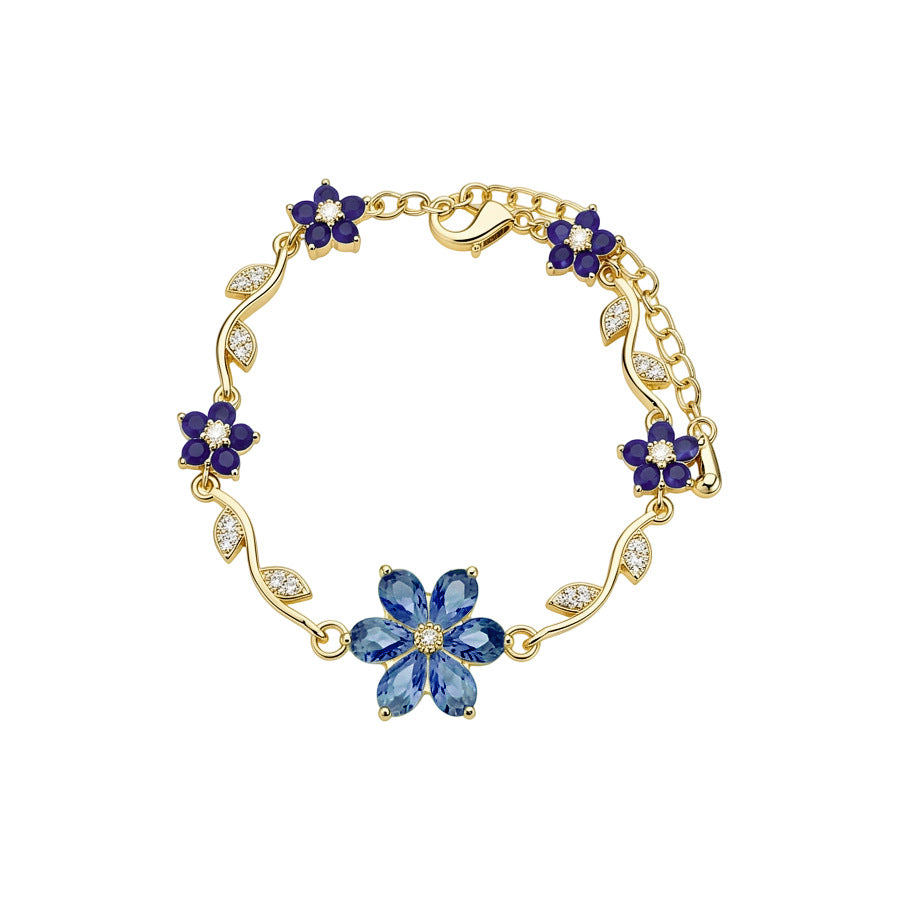 Lolita Sweet Gem Flower Dragonfly Light Luxury High-grade Zircon Real Bracelet