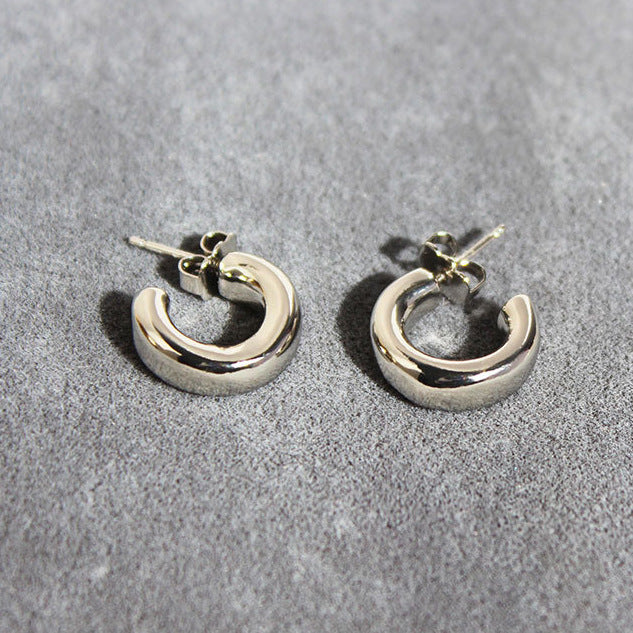 Classic Style Thick Ear Buckle Retro Aloofness High Rings