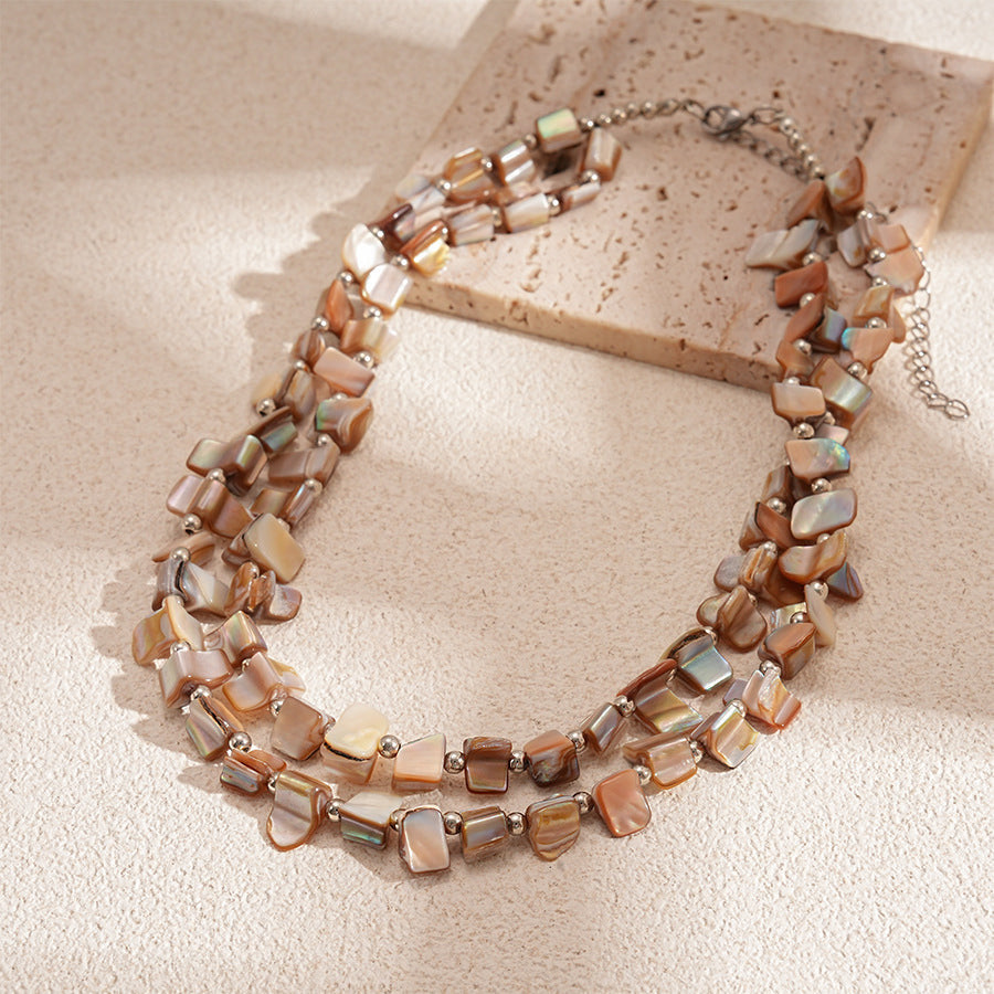 Irregular Double Shell Vintage Bohemian Personality Fashion Niche Necklace