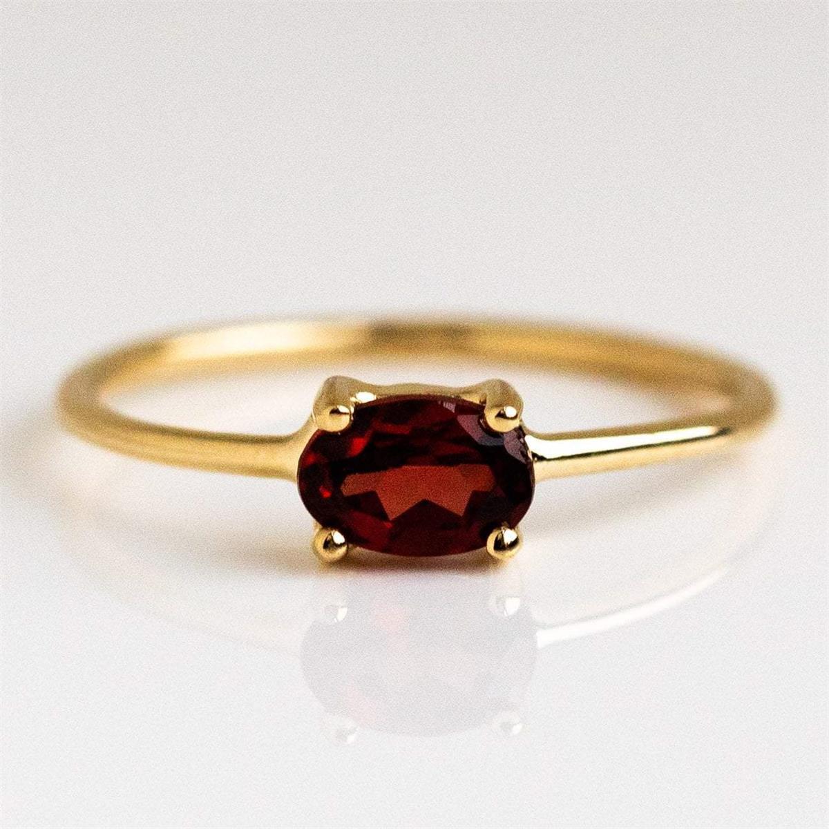 Zircon Brass Gold-plated Retaining Egg-shaped Gem Rings