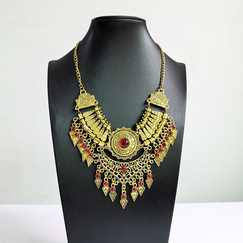 Ethnic Water Drop Tassel Sweater Chain Necklaces