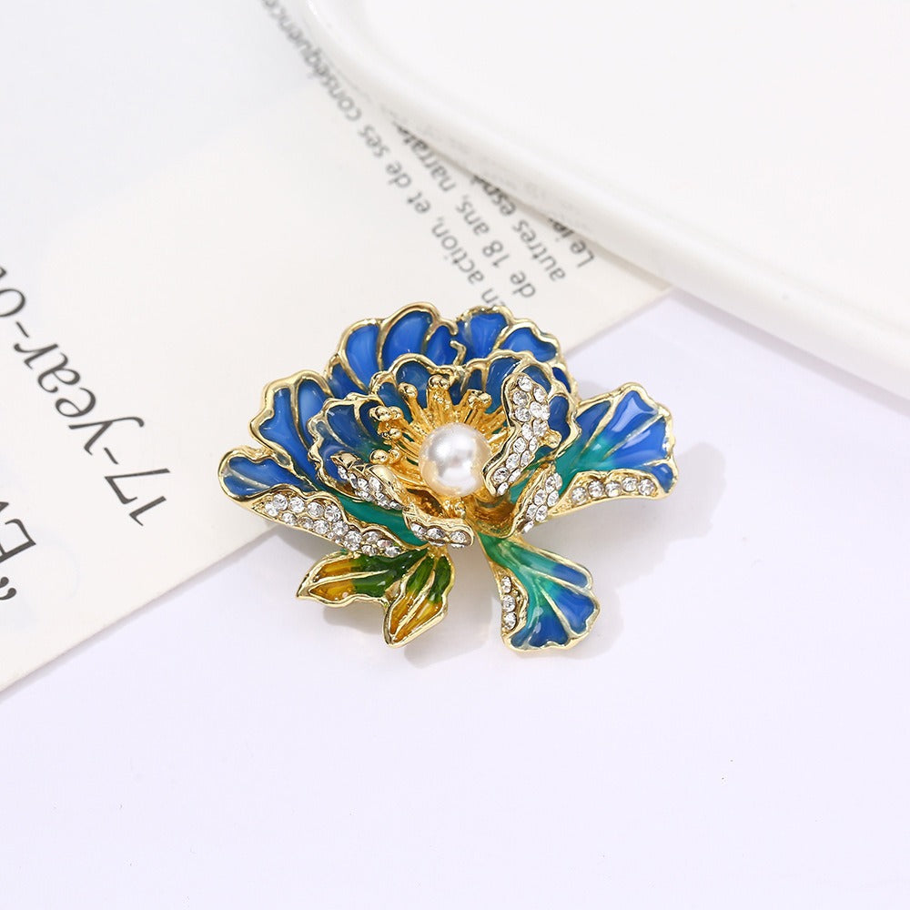 Women's Micro Zircon Brooch Exquisite Plant Pin Brooches