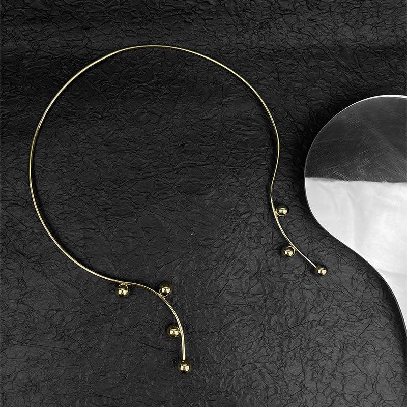 Simple Personality Size Round Beads Fashion Collar