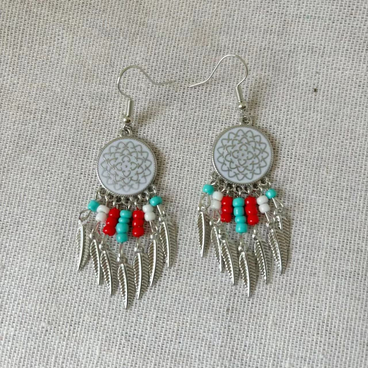Women's Bohemian Tassel National Style Bead Design Niche Retro Ethnic Tibetan Rings