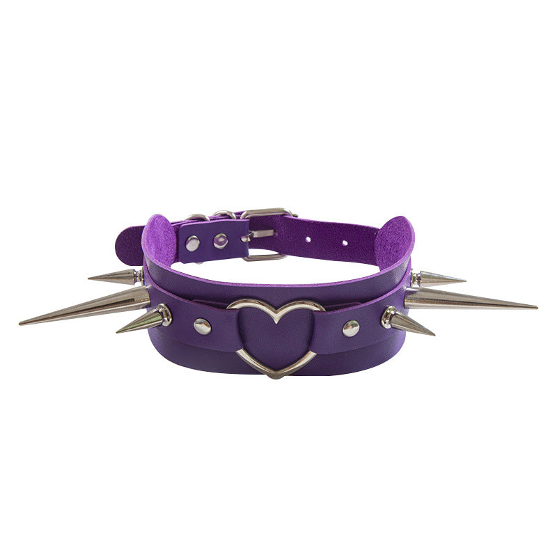 Long Peaked Short Pointed Rivet Personality Collar