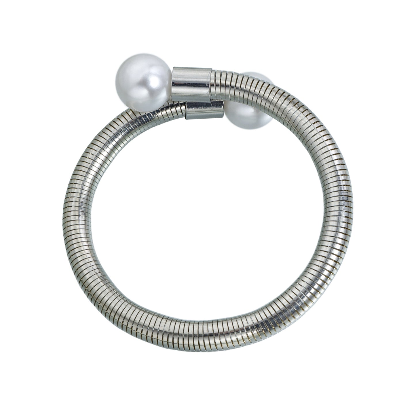 Snake Bones Chain Pearl Exaggerated Double Bead Design High Collar