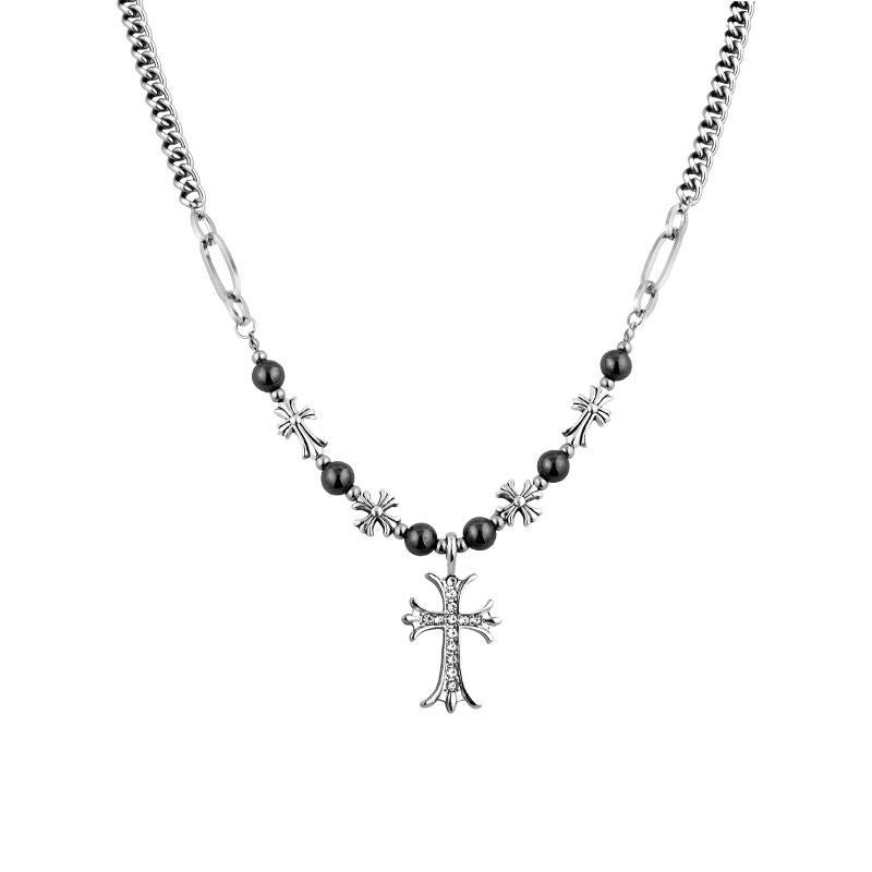 Men's Stitching Trendy Cold Unisex Style Hip Hop Design High-grade Clavicle Necklace