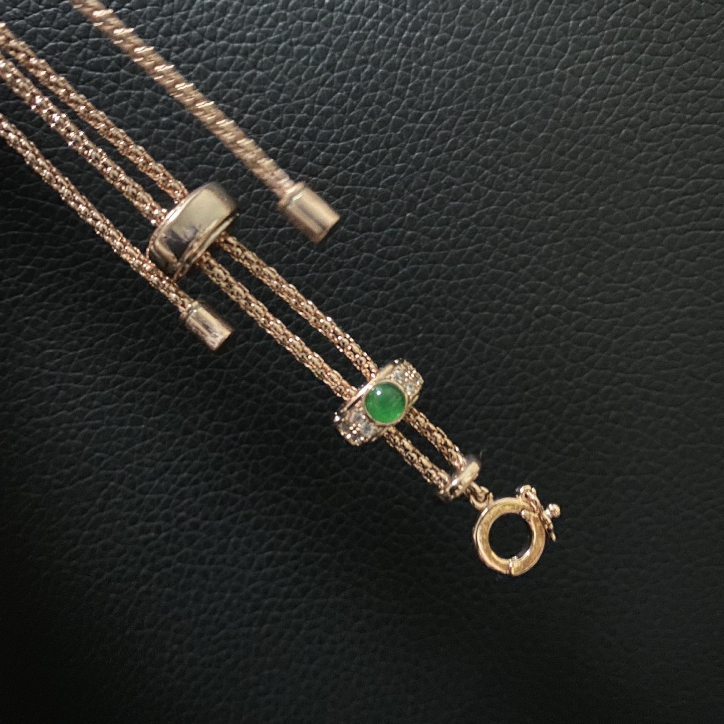 Light Luxury Gold-plated Green Chalcedony Sweater Pendants