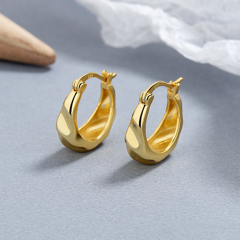 Women's Corrugated Face Fashion Ear Unique Design Rings