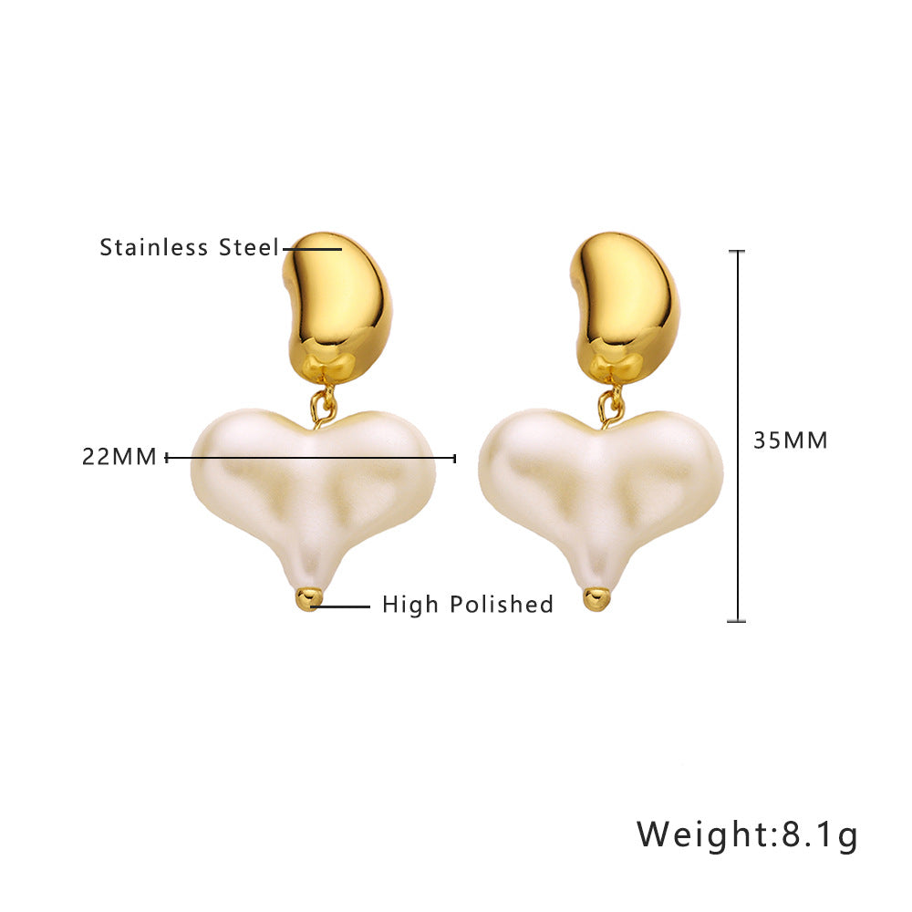 Stainless Steel High-grade Versatile Shaped Love Earrings