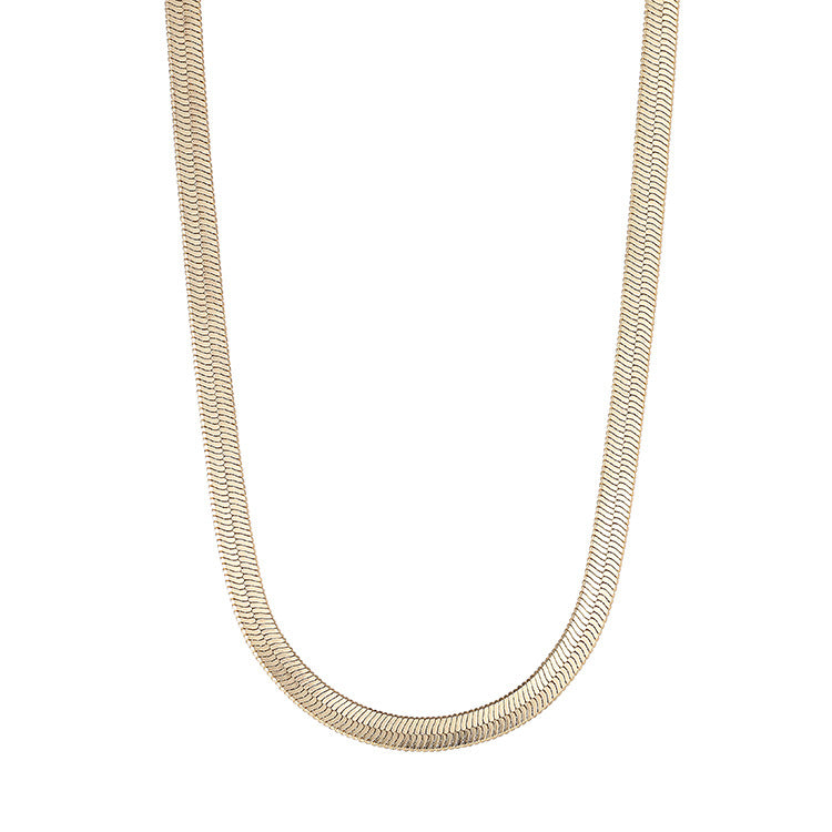 Snake Bones Chain Real Gold Light Luxury Necklaces