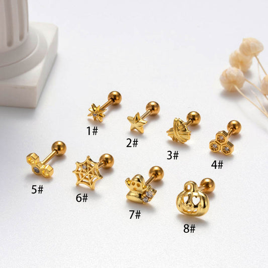 Halloween Little Devil Pumpkin Funny Trendy Earrings